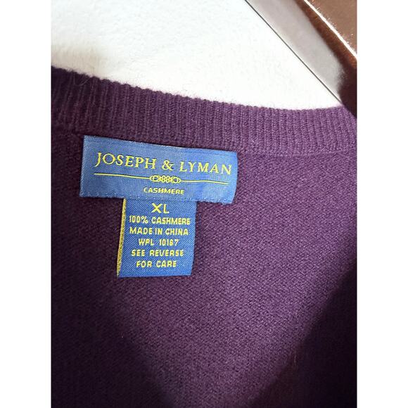 JOSEPH & LYMAN CASHMERE V Neck Long Sleeve Sweater Men's XL Preppy - Picture 9 of 9